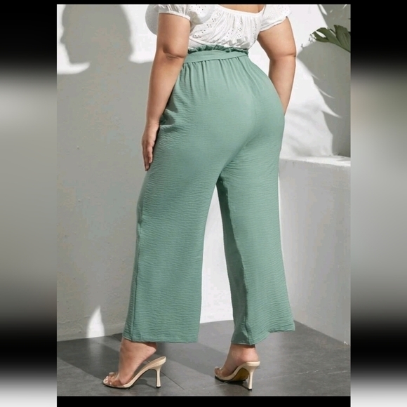 Plus Paperbag Waist Belted Pants - Picture 2 of 5